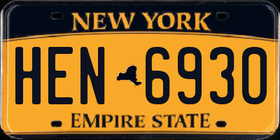 NY license plate HEN6930