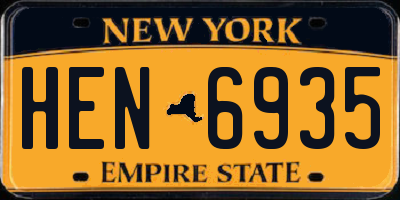 NY license plate HEN6935