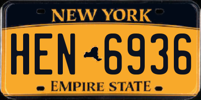 NY license plate HEN6936