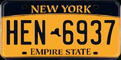 NY license plate HEN6937
