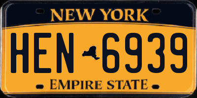 NY license plate HEN6939