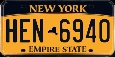 NY license plate HEN6940