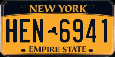 NY license plate HEN6941