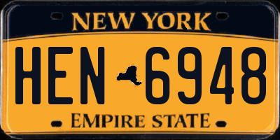 NY license plate HEN6948
