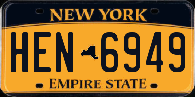 NY license plate HEN6949