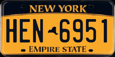 NY license plate HEN6951