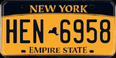 NY license plate HEN6958