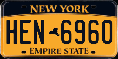 NY license plate HEN6960