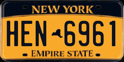 NY license plate HEN6961