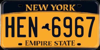 NY license plate HEN6967