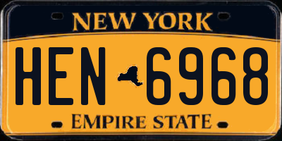 NY license plate HEN6968