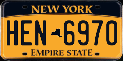 NY license plate HEN6970