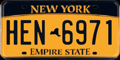 NY license plate HEN6971