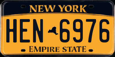 NY license plate HEN6976