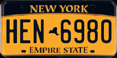 NY license plate HEN6980