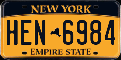NY license plate HEN6984
