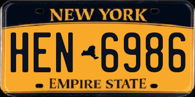 NY license plate HEN6986