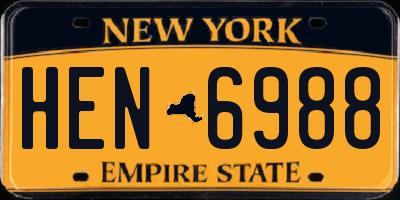NY license plate HEN6988