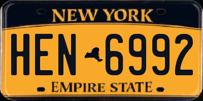NY license plate HEN6992