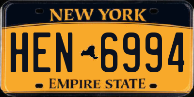 NY license plate HEN6994