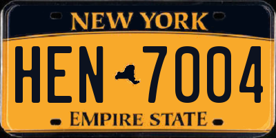 NY license plate HEN7004