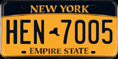 NY license plate HEN7005