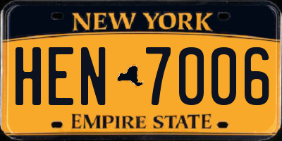 NY license plate HEN7006