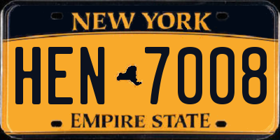 NY license plate HEN7008