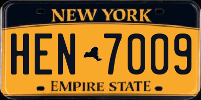 NY license plate HEN7009