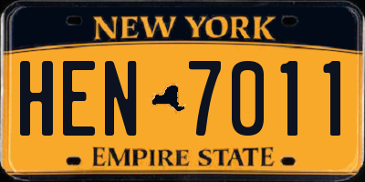 NY license plate HEN7011