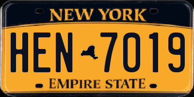 NY license plate HEN7019