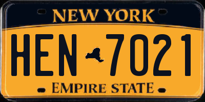 NY license plate HEN7021