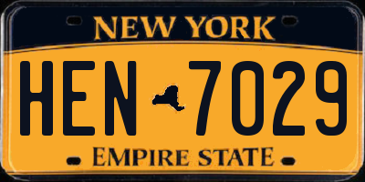 NY license plate HEN7029
