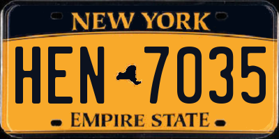 NY license plate HEN7035