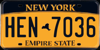 NY license plate HEN7036