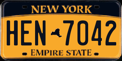NY license plate HEN7042