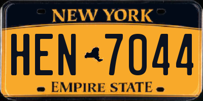NY license plate HEN7044