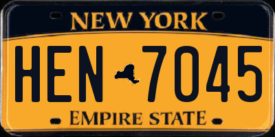 NY license plate HEN7045