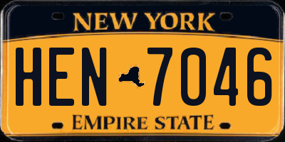 NY license plate HEN7046