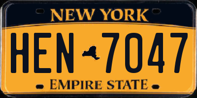 NY license plate HEN7047