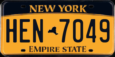 NY license plate HEN7049