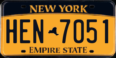 NY license plate HEN7051
