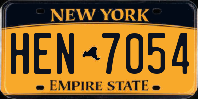 NY license plate HEN7054
