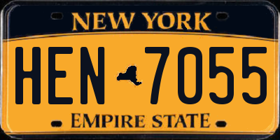 NY license plate HEN7055