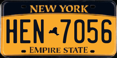 NY license plate HEN7056