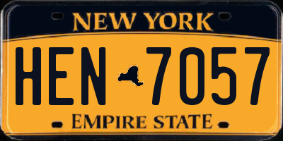 NY license plate HEN7057