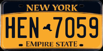 NY license plate HEN7059