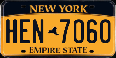 NY license plate HEN7060