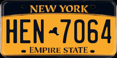 NY license plate HEN7064