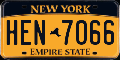 NY license plate HEN7066